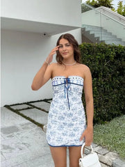 Off-Shoulder Buttoned Floral Dress