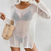 Long Hollow See-Through Top Cover Up