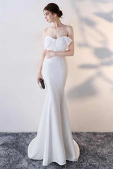 Bow Strapless Mermaid Maxi Party Dress