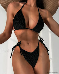 Velvet Halter Bikini Set