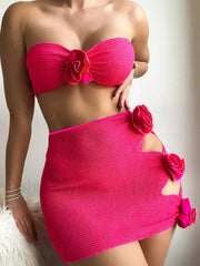 Floral Strapless Three Piece Set