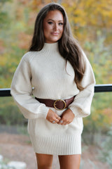 Mollie Cozy Sweater Dress-Cream