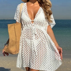 Casual Strap Hollow Knit Cover Up