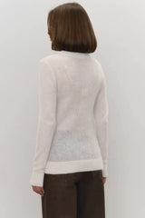Sheer Blend Round Neck Knit Top