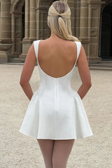 Solid Sleeveless Backless Bodycon Cocktail Dress