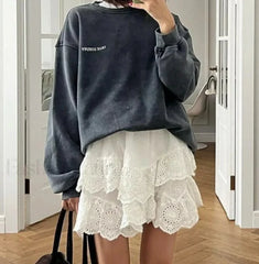 Retro Washed Cotton Long Sleeve Oversized T-Shirt