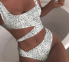 Cloud Print Bandage Push Up One Piece