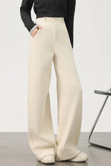 Fleece Lined Wool Blend Knit Pants