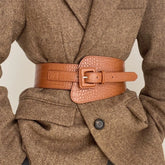 Vintage Croc Embossed Wide Waist Belt