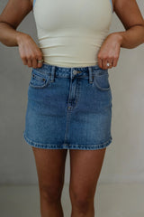 Montana Mini Skirt-Medium Wash