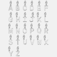 Classic Silver Initial Cluster Charm - R