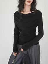 Draped Long Graceful Sleeve Slinky Shirt