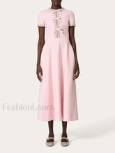Diamond Bowknot Midi Dress