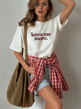 Letter Love Me More Printed T-Shirt
