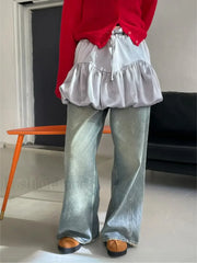 Patchwork Silk Tutu A-line Skirt