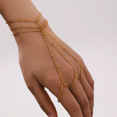 18K Gold Plated Stainless Steel Knuckle Finger Bracelet