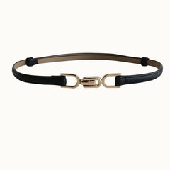 Slim Double Buckle Narrow Belt