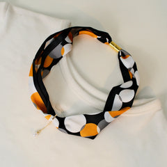 Pearl Magnetic Buckle Polka Dot Neck Scarf