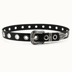 Vintage Engraved Buckle Wide Belt