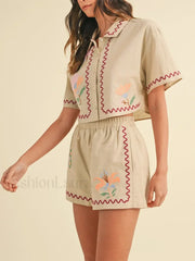 Casual Loose Top Shorts Two Piece Set