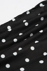 Polka Dot Color Block Off-Shoulder Crop Top