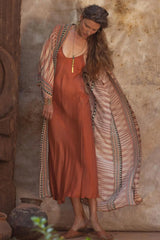 Geometric Print Loose Fit Beachwear Cover Up