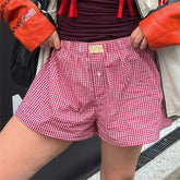 Y2K Aesthetic Plaid Pajamas Short
