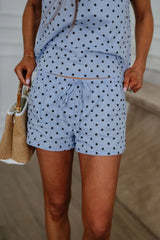 Landon Polka Dot Shorts-Light Blue