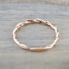 Minimalist Twist Diamond Band Couples Ring