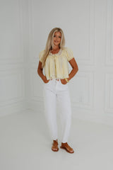 Jessie Lace Top- Yellow