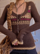 Jacquard Knit Button Sweater