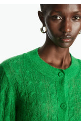 Mohair Blend Cable Knit Cardigan