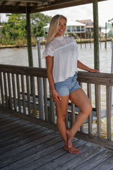 Cori Lace Detail Top-Off White