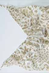 Leopard Ruffled Halter Deep V Mini Dress