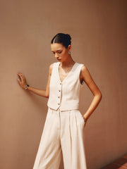 Tailored Button Graceful Suit Waistcoat