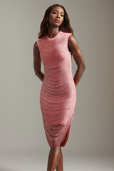 Pink Fringe Bandage Party Dress