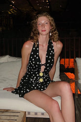 Sexy Polka Dot V-Neck Mini Dress