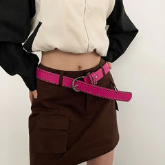 Y2K Punk Studded Wide Leather Belt
