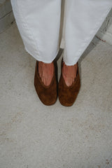 Leni Ballet Flat-Chestnut Suede