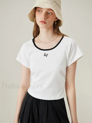 Butterfly Embroidered Raglan Sleeve T-Shirt