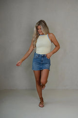 Montana Mini Skirt-Medium Wash