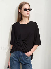 Pleated Mid Length T-Shirt
