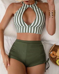 Sleeveless Hollow Push-Up Bikini Set