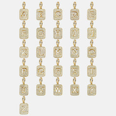 Block Pavé Initial Cluster Charm - P