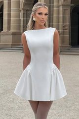 Solid Sleeveless Backless Bodycon Cocktail Dress