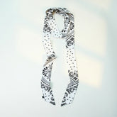 Paisley Print Skinny Narrow Neck Ribbon Scarf