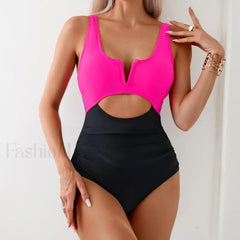 V Cut Bandeau High Leg One Piece