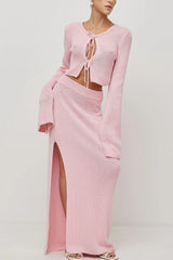 Bell Sleeve Cardigan Set Sweater Dress