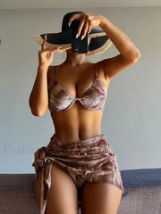 Tie-Dye Low Waist Three Piece Set