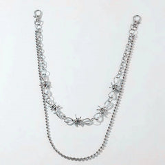 Punk Spike Metal Double Layer Waist Chain